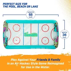 Swimways Hydro Hockey Inflatable Water Floating Table Hockey Set, Pool Toy for Kids Ages 5+