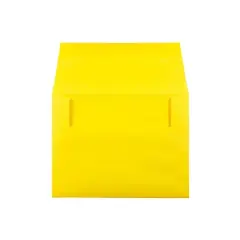 JAM Paper A2 Colored Invitation Envelopes 4.375 x 5.75 Yellow Recycled 15839
