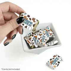 My First Rodeo - Mini Candy Bar Wrapper Stickers - Little Cowboy 1st Birthday Party Small Favors - 40 Count