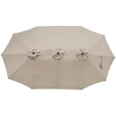 Northlight 15' Outdoor Patio Market Umbrella with Hand Crank, Beige