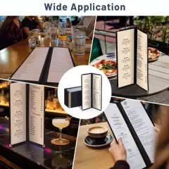 WeChef 30 Pcs Restaurant Menu Covers Holders for 4.25 x 14" Paper 2 Page 4 View