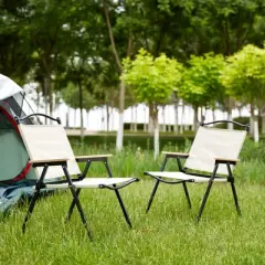 2 Pack Oversized Outdoor Folding Chairs, Lightweight Portable, 280lbs Load-bearing Chairs, for Camping, Picnics, BBQ, Fishing