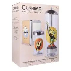 Just Funky Cuphead Retro Diner Set - Napkin Dispenser/ Sugar Shaker/ Straw Canister