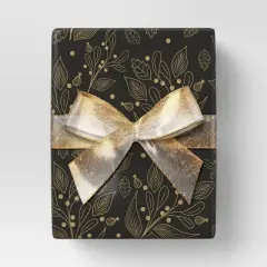 18' Christmas Modern Warmth Premium Ribbon Gold Glitter on Sheer - Wondershop&trade;