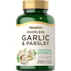 Piping Rock Odorless Garlic & Parsley 500mg | 250 Softgels