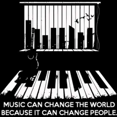 Junior's Design By Humans Music can change the world By jandastore T-Shirt