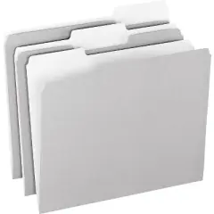 Pendaflex Colored File Folders 1/3 Cut Top Tab Letter Gray/Light Gray 100/Box 15213GRA