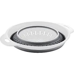 Collapsible Colanders (Strainers) for Fruit Vegetable Food Sizes 8" - 2 Quart (grey)