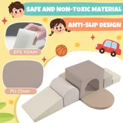 TopComfy Baby and Toddler Learning Toy Colorful Soft Climb and Crawl Foam Playset 7 in 1 for Active Play, Colorful, 28.74"*25.2"*16.93"