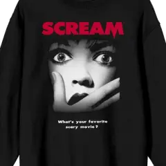 Scream 1-3 Movie Poster Crew Neck Long Sleeve Black Adult Sweatshirt