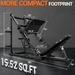 Leg Press Machine, 45 Degree for Home Gym, Professional with Linear Bearing & Solid Steel Pipe, Lower Body Strength Training