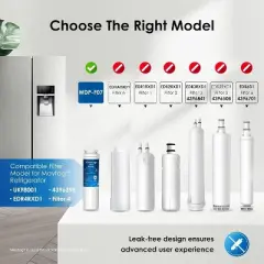 Waterdrop Plus UKF8001 NSF 401,53 Certified Refrigerator Water Filter, Replacement for Whirlpool Everydrop Filter 4, 4 Filters