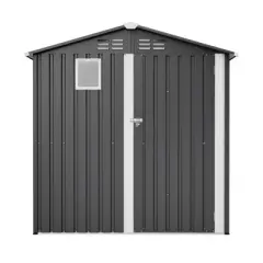 Hrinhom 73"W Metal Outdoor Storage Shed for Backyard Garden Patio Lawn