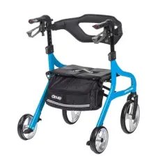 Drive Medical Nitro Sprint Rollator - Hemi Height, Folding, Adjustable Height - Blue