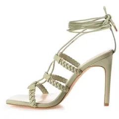 Journee Collection Womens Jamila Tru Comfort Foam Open Toe High Stiletto Pumps Sage 9