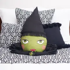 Gallerie II Resting Witch Face Zombinaland Halloween Decorative Soft Figurine Pillow