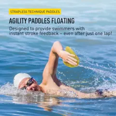 FINIS Agility Paddles Floating - High-Quality Swim Paddles for Lap Swimming