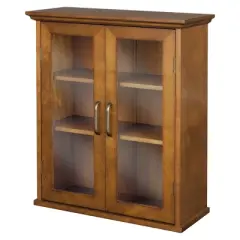 Avery Wall Cabinet Oil Oak Brown - Elegant Home Fashions