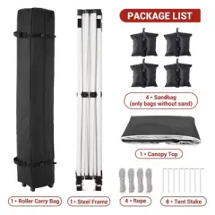 10 x 10 FT Pop Up Canopy Tent, Commercial Portable Canopy with Wheeled Carry Bag, Waterproof Party Tent for Patio, Garden