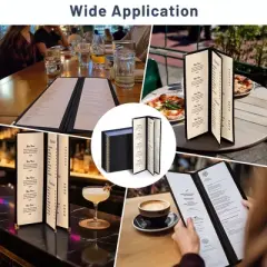 WeChef 30 Pcs Restaurant Menu Covers Holders for 4.25 x 14" Paper 3 Page 6 View