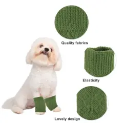 Unique Bargains Dog Leg Warmers Winter Warm Knitted Joint Protection Suitable for Kitten Puppies