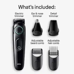 Braun Series 3 AiO3450 Rechargeable 5-in-1 Ear, Nose, Beard & Hair Trimmer