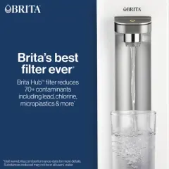 Brita Hub Compact Countertop Water Filtration System 87344: BPA-Free, Filters Lead & Chlorine, 72 Volume Capacity