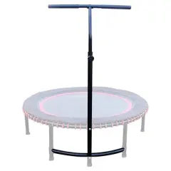 LEAPS & REBOUNDS 48" Adjustable Stability Bar Attachment with 48" Mini Fitness Trampoline and Home Gym Rebounder for Cardio Exercises, Orange