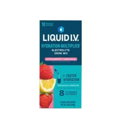 Liquid I.V. Hydration Multiplier Vegan Powder Electrolyte Supplements - Strawberry Lemonade - 0.56oz/10ct