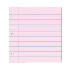 School Smart Filler Paper, 3-Hole Punched, 8-1/2 x 11 Inches, Pink, 100 Sheets