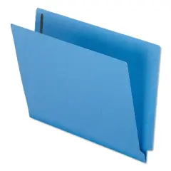 Pendaflex Colored Reinforced End Tab Fastener Folders, 0.75" Expansion, 2 Fasteners, Letter Size, Blue Exterior, 50/Box