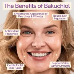 Tree To Tub Bakuchiol Face Serum for All Skin Types - Gentle Retinol Alternative with Hyaluronic Acid & Peptides for Hydration & Elasticity