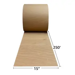 UOFFICE Corrugated Wrap 15" x 250' x 1/8" Thick - B Flute - Cardboard Wrap