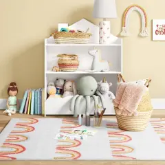 4'x5'6" Printed Rainbow Tufted Kids' Rug - Pillowfort&trade;