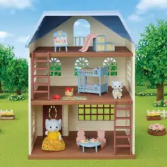 Calico Critters Sky Blue Terrace Gift Set, Dollhouse Playset with Figures, Furniture and Accessories