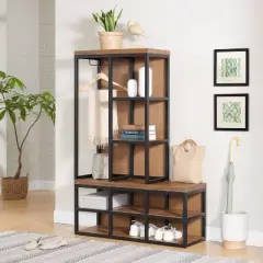 60" Lloyd Hall Tree with Bench Natural - Alaterre Furniture