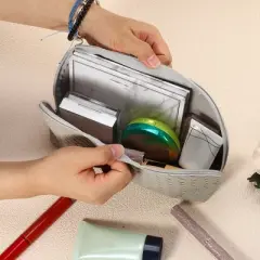 Unique Bargains Cosmetic Travel Waterproof Weave Makeup Bag 1Pc