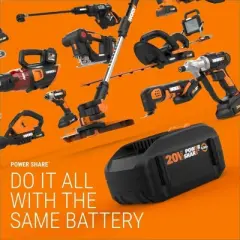 Worx WG620.1 Power Share 20V 320 PSI  Hydroshot Cordless Portable Pressure Washer (0.53 GPM) (Battery and Charger Included)
