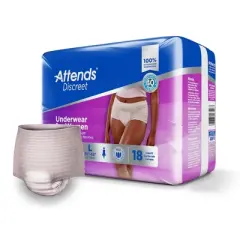 Attends Discreet Incontinence Underwear for Women, Maximum Protection, Large, 72 Count