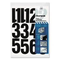 Chartpak Press-On Vinyl Numbers Self Adhesive Black 4"h 23/Pack 01193