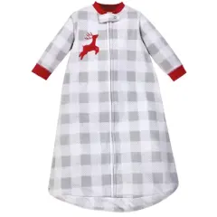Hudson Baby Infant Long-Sleeve Fleece Sleeping Bag, Santas Sleigh, 0-9 Months