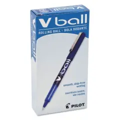 Pilot VBall Liquid Ink Roller Ball Stick Pen Blue Ink .5mm Dozen 35201