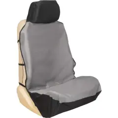 PetSafe Happy Ride Waterproof & Machine Washable Bucket Seat Cover for Pets, Fits Most Vehicles, Grey (52"L x 22"W)