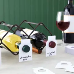 Juvale 300-Pack Blank Wine Cellar Bottle Labels Tags Quality Cardstock Paper Help Organize Locate Wine on Rack 2.25" x 3.5" Fits Standard Wine Bottles