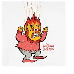 The Year Without Santa Claus "Heat Miser" With Raised Hands Men's White Graphic Hoodie