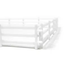 Standi Toys 1/64 White 3 Rail Fence 6" Sections 6 Pack STWFP6, ST62012WH