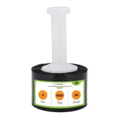 PSBM 18 Rolls 3" x 1000 Ft. Black Hand Wrap Stretch Shrink Film with Handle, 80 Ga