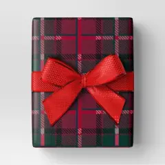 30&rdquo; 90 sq ft Christmas Roll Wrap Tartan Plaid - Wondershop&trade;