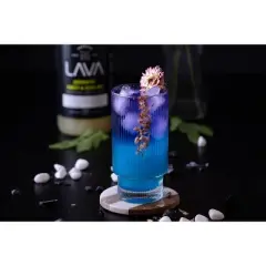LAVA Premium Blue Curacao Syrup, 33.8oz (1-Liter), Made with 100% Sugar, Orange Extract, Non-Alcoholic, No Artificial Sweeteners or Flavors