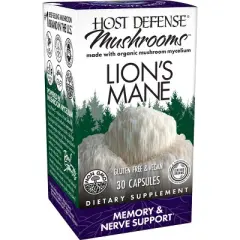 Host Defense Lion's Mane Mushroom Vegan Capsules - 30ct